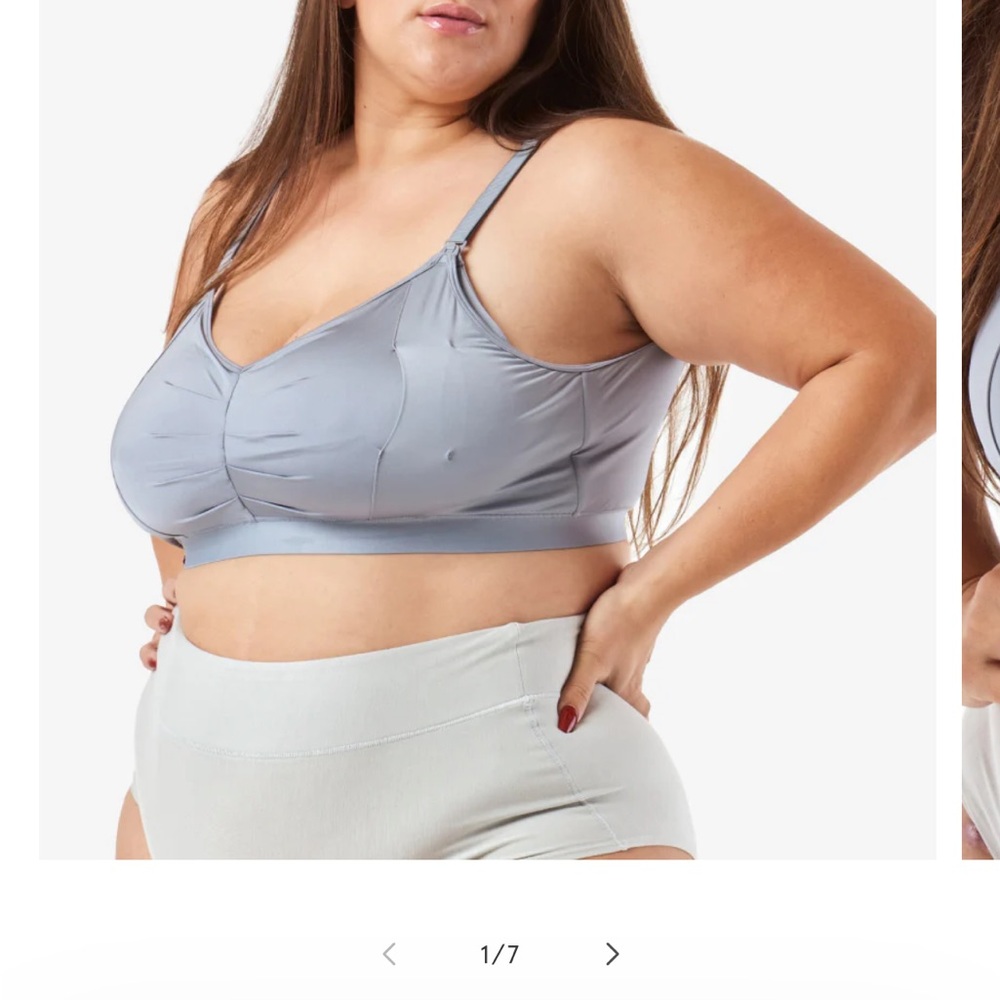 Light Blue Satin Women's Maternity Nursing and Pumping Bra